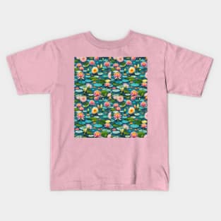 Water and lilly pads design Kids T-Shirt